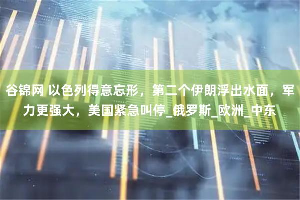 谷锦网 以色列得意忘形，第二个伊朗浮出水面，军力更强大，美国紧急叫停_俄罗斯_欧洲_中东